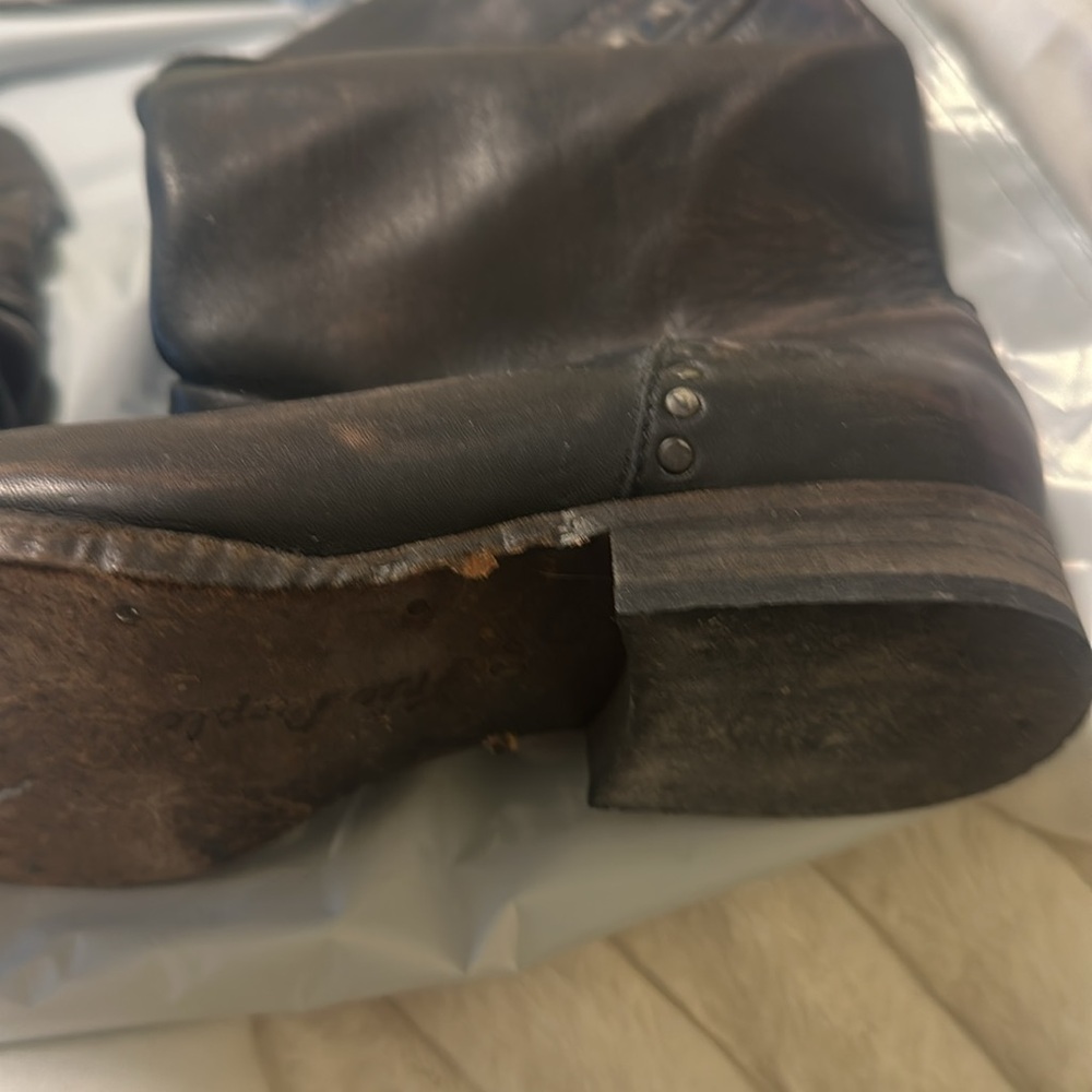 Vintage Free People Brown Leather studded boots - Picture 4 of 8